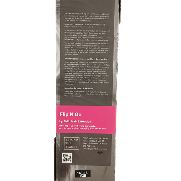 SHE Flip N Go Hair Extension 100% Remy Human Hair by Shilo Natural Look 16-18" - Picture 3 of 4